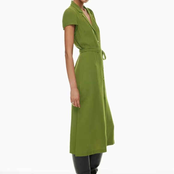 Wilfred Green Button Down Shirt Dress - Picture 3 of 12